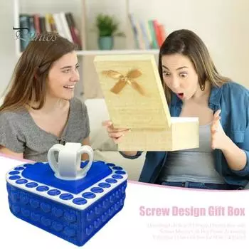 Раздражающая подарочная коробка, 3D-печатная головоломка с винтами, подарочная коробка для денег, розыгрыш, раздражающая подарочная коробка на День святого Валентина для жены и подруги пурпурно красный