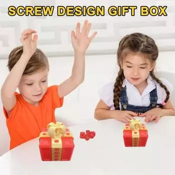 Раздражающая подарочная коробка с винтами, подарочная коробка с винтами для розыгрышей, 3D-печатный держатель для подарков, головоломка-коробка для розыгрышей, рождественские подарки S