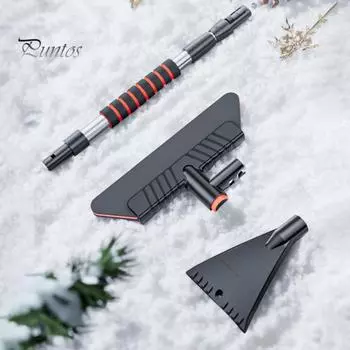 Раздвижная лопата для снега с пенопластовой рукояткой, скребки для льда и щетка для снега для лобового стекла автомобиля, грузовика, внедорожника, фургона, автофургона, рождественского подарка красный/чёрный