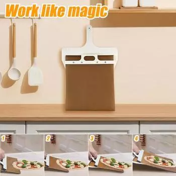 Раздвижная лопатка для пиццы, антипригарная лопатка для пиццы, деревянная лопатка для пиццы, лопатка-лопатка для домашней кухни S