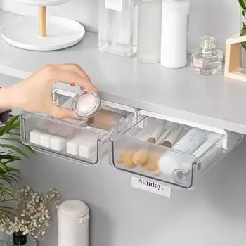 Раздвижной доступ Удобная конструкция с пряжкой Легкий органайзер для ящиков Безопасное хранение Невидимый небольшой ящик для хранения белый