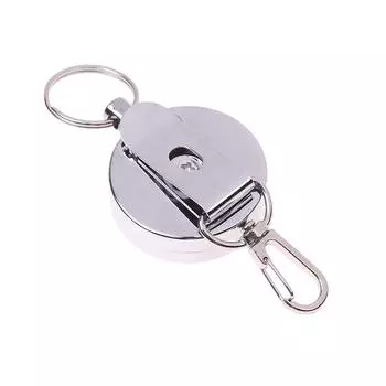 Раздвижной металлический брелок с зажимом для ремня, держатель для бейджа