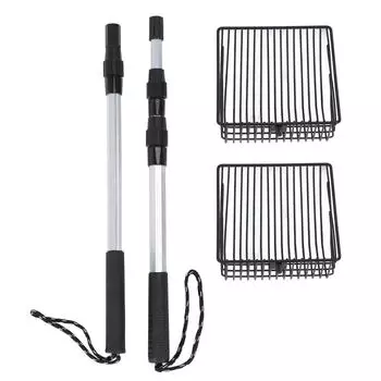 Раздвижной совок для кошачьего туалета, глубокая лопата, длинная ручка, металлический совок для куриного помета, для просеивания кошек Litt