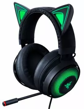 Razer Kraken Kitty Black игровая гарнитура USB Nekomimi Chroma шумоподавляющий микрофон охлаждающий гель-подставка ПК PS4 PS5 Switch смартфон авторизованный