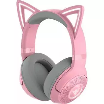 Razer Kraken Kitty V2 BT Quartz Pink Беспроводная игровая гарнитура для игр и общения в чате, позволяющая вам выразить свою индивидуальность с помощью cat e