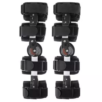 Разгрузка левого и правого коленного бандажа для связок, шарнирная поддержка колена, боль в коленном суставе, спорт чёрный