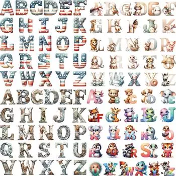Различные буквы А-Я, наклейки для одежды, милые животные, флаг, теплопередача, аксессуар для одежды, нашивки «сделай сам» для рюкзака, куклы