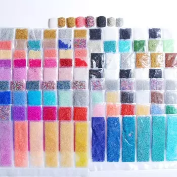 Различные цвета Эльфийские бусины Аксессуары для ногтей Микробусины для ногтей Декор для ногтей 6 шт. Упаковка для женщин 0.6-0.8mm