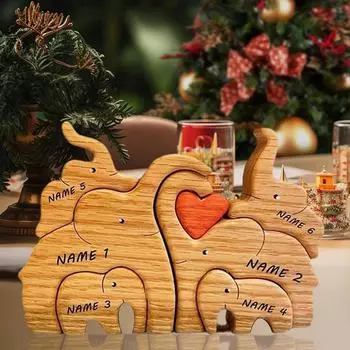 Различные деревянные головоломки «Семья льва, медведя, слона»