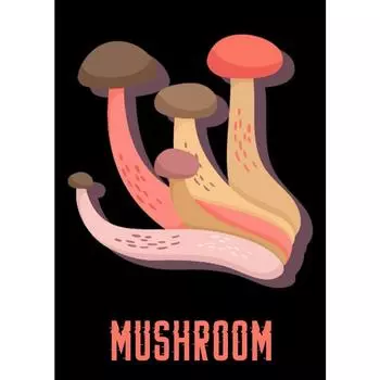 Различные Грибы Плакат Современная Милая Еда Гриб Мультфильм Картина Холст Настенная Картина для Кухни Гостиной Домашний Декор 21cm30cm NoFrame