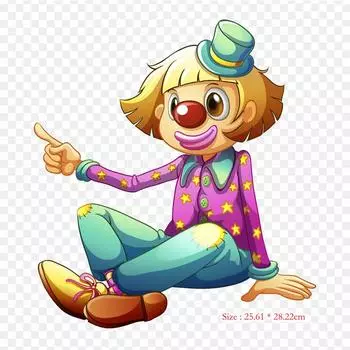 Различные клоуны Клоун без лицензионных отчислений, термопереносная печать, виниловые нашивки, наклейки для одежды, аппликации «сделай сам», моющиеся нашивки