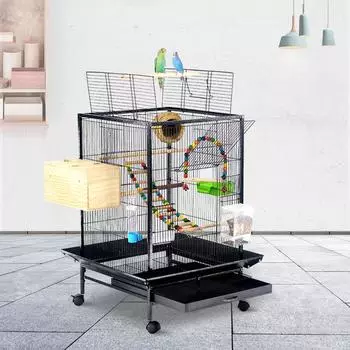 Различные металлические клетки для домашних животных и многофункциональные птичьи домики, клетки для попугаев и высококачественные клетки для птиц B03, 46X46X73cm белый