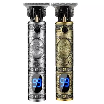 Различные прически, домашняя электрическая машинка для стрижки волос с ЖК-экраном, электрическая машинка для стрижки волос в стиле ретро, бритва, электрическая машинка для стрижки волос Skull серебряный