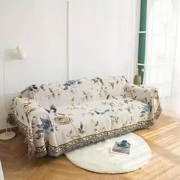 Различные размеры ковриков для дивана, чехлы для диванов с цветами и птицами в американском стиле, простые и модные чехлы для диванов 90x90cm