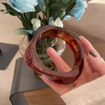 Размазанный акриловый браслет в европейском американском стиле ретро-кольцо на руку нерегулярный широкий браслет для женщин Style A