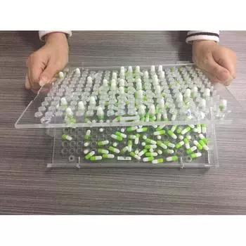 Размер 00# 0#,1# 200 отверстий Наполнитель капсул из оргстекла Ручная машина для наполнения капсул Машина для капсулирования Инструмент для изготовления капсул Лоток 000 2 3 4 5 000#