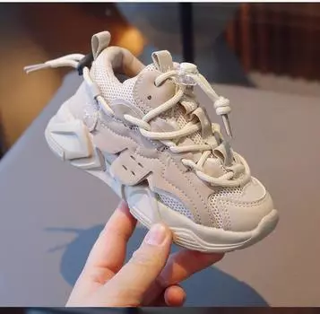 Размер 23-36 Детская обувь для мальчиков и девочек, дышащая сетка, повседневные кроссовки для маленьких детей, нескользящая детская спортивная обувь, теннис 23 хаки