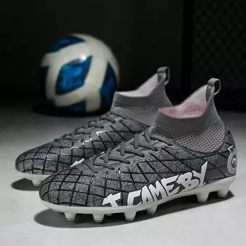 Размер 31-48, футбольные бутсы, для мальчиков и девочек, для защиты от сломанных ногтей, искусственный газон, кожаные ступни, тренировочная обувь для молодежи и студентов 31