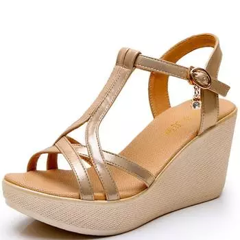 Размер 33-43, удобные босоножки на толстой танкетке, летние женские туфли на высоком каблуке для офиса, пляжа, работы и работы для мам, 6 см, 8 см 33