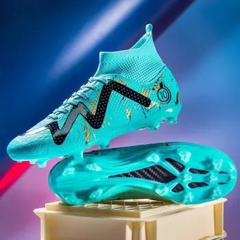 Размер 33-46 Футбольные бутсы с высоким верхом для мужчин и женщин TF Shredded Nails FG Spikes Студенческие соревнования Искусственные шипы Тренировочная обувь 33