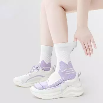 Размер 35-39, женские дышащие нескользящие носки для бадминтона средней длины, спортивные носки с полотенцесушителем, впитывающие пот и устойчивые к запаху One-size фиолетовый