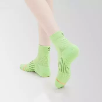 Размер 35–39. Женские дышащие носки для бега маленького и среднего размера с махровой подошвой, впитывающие пот, противоскользящие и предотвращающие запах. Спортивные носки. One-size зелёный