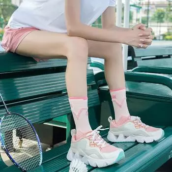 Размер 35-39, женские летние носки для бадминтона средней длины, дышащие спортивные носки с полотенцесушителем One-size белый