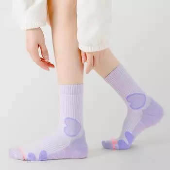 Размер 35-39, женские однотонные носки до середины икры на весну и лето для бега, профессиональные спортивные носки с полотенцесушителем One-size белый