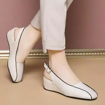 Размер 35-41 Женская обувь из натуральной кожи Высококачественные оксфорды Брендовые повседневные туфли без застежек Мокасины Wild Driving Сандалии для женщин 35 белый