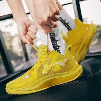 Размер 35–46. Мужская обувь. Повседневная детская обувь. Баскетбольная обувь. Спортивная обувь для мальчиков и девочек. 36 жёлтый