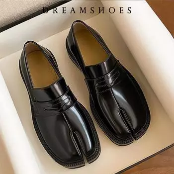Размер 35-46 Новые туфли на плоской подошве с раздельным носком, женские повседневные туфли без застежек, женские модные туфли Мэри Джейн, туфли-таби, туфли на каблуках из свиного копыта, женские мокасины 35