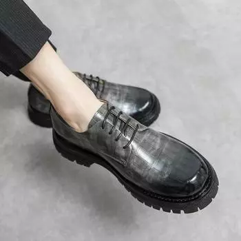 Размер 38-44. Серебристые кожаные рабочие туфли на мягкой подошве, мужские, весенние, повседневные туфли, туфли на толстой подошве, мокасины для мужчин, новые. 38