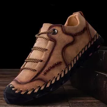 Размер 38-48. Мужская повседневная обувь высокого качества. Мужская обувь большого размера. Модная мужская кожаная обувь ручной работы. 38 чёрный