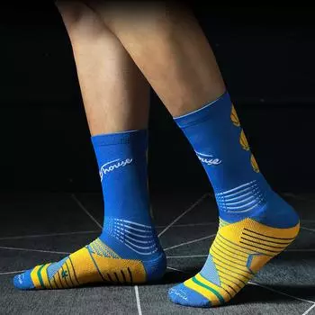 Размер 39–44. Баскетбольные носки средней длины. Мужские элитные носки. Утолщенные спортивные носки с завязками на щиколотке. One-size серый