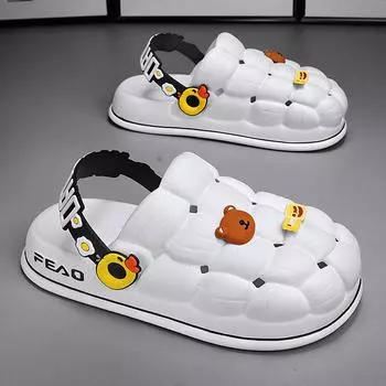 Размер 40-45 Летние роскошные мужские модные пляжные сандалии для отдыха на открытом воздухе Высококачественные домашние тапочки для мальчиков Мужская обувь Бесплатная доставка 40-41 белый