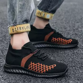 Размер 40-48 Мужские дышащие кроссовки для бега Ударопрочные кроссовки Мужские кроссовки для ходьбы Кроссовки для бега в спортзал 40 чёрный