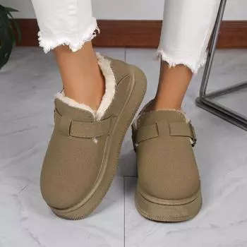 Размер 42 Женские ботинки Зимние ботинки Легкая обувь Повседневная женская удобная утолщенная теплая хлопковая обувь на плоской подошве 36 чёрный