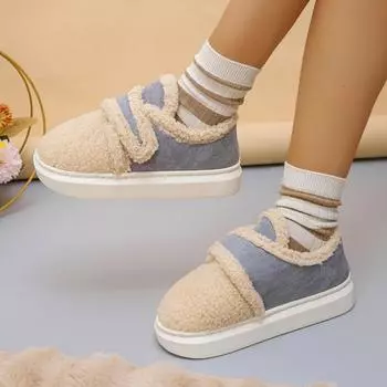 Размер 43 замшевые балетки женские хлопковые туфли повседневные теплые модные мокасины обувь зимняя новая брендовая удобная прогулочная короткая плюшевая 36 чёрный