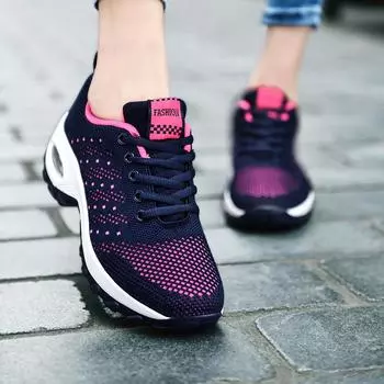 Размер 44 женская обувь весна новая шнуровка спереди повседневная спортивная обувь увеличивающая обувь на воздушной подушке танкетка качающиеся туфли женская 35