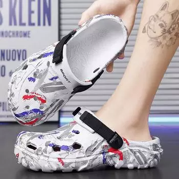 Размер 47, летние мужские тапочки цвета хаки белого цвета, сабо для отдыха на природе, мужские повседневные сандалии, обувь для плавания, комфортные домашние мягкие тапочки 40 чёрный