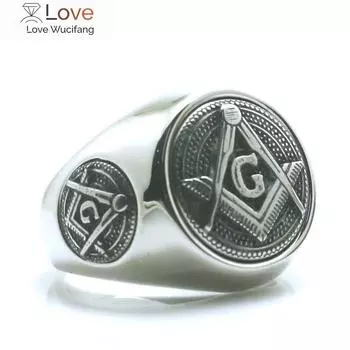 Размер 7 - 15 Мужские Мальчики 316l Нержавеющая сталь Круто Новейшие 3 Логотипа Freemasons Персональный Дизайн Круто Кольцо 11
