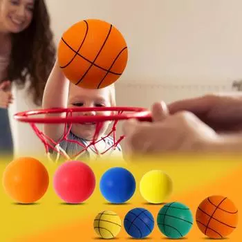 Размер 7 баскетбольный мяч флокированный бесшумный баскетбольный спортивный PU эластичный мяч для ракетки водонепроницаемый без остатков для тренировок в помещении бесшумный мяч One Size синий