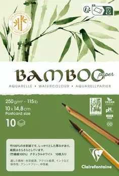размер акварельной открытки Clairefontaine акварель 10 рисунок рисунок искусство размер открытки Clairefontaine cf16813 [Набор 2] бумага, Бамбук (100% белый