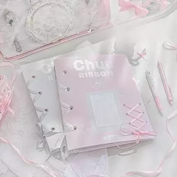 Размер B5 Милый шикарный блокнот для студентки-девочки Белый Розовый Цвет Ленточный Переплет Тетрадь Модный Декор DIY Журнал для скрапбукинга