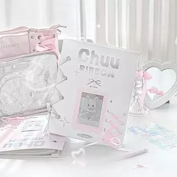 Размер B5 Милый шикарный блокнот для студентки-девочки Белый Розовый Цвет Ленточный Переплет Тетрадь Модный Декор DIY Журнал для скрапбукинга