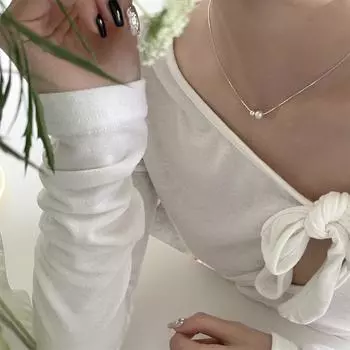 Размер бусины асимметричное жемчужное ожерелье женская свежая и элегантная цепочка на ключицу 925 стерлингового серебра ювелирные изделия в модной моде 925 silver