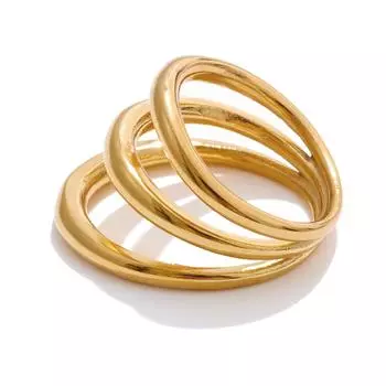 Размер Иит:7 Имитированных Жемчужин Кованый Металл Широкое Открытое Кольцо Нержавеющая Сталь Защита от Ржавчины Шарм Ювелирное Изделие для Пальца Рекомендуем 6 золотой