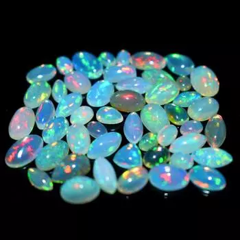 Размер от 5 до 10 мм, смешанная форма, красивая игровая огненная основа, натуральный эфиопский опал, кабошон, партия драгоценных камней для изготовления ювелирных изделий. 5 Carat 7-15 Pcs Mix Opal
