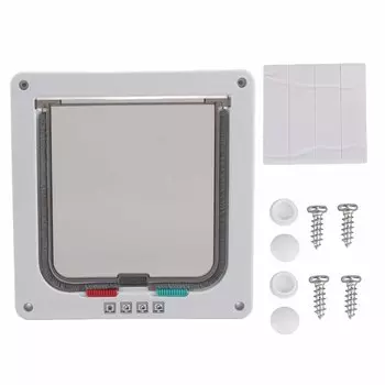 Размер S 4-сторонняя запираемая дверца для кошек и маленьких собак для ухода за домашними животными белый