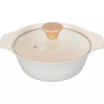 Размер столешницы Wahei Freiz Совместимость с керамикой Простота приготовления под наблюдением диетолога Vegito Calm Pot, 21 см, 7, 2-3 человека, белый, IH/Gas, белый